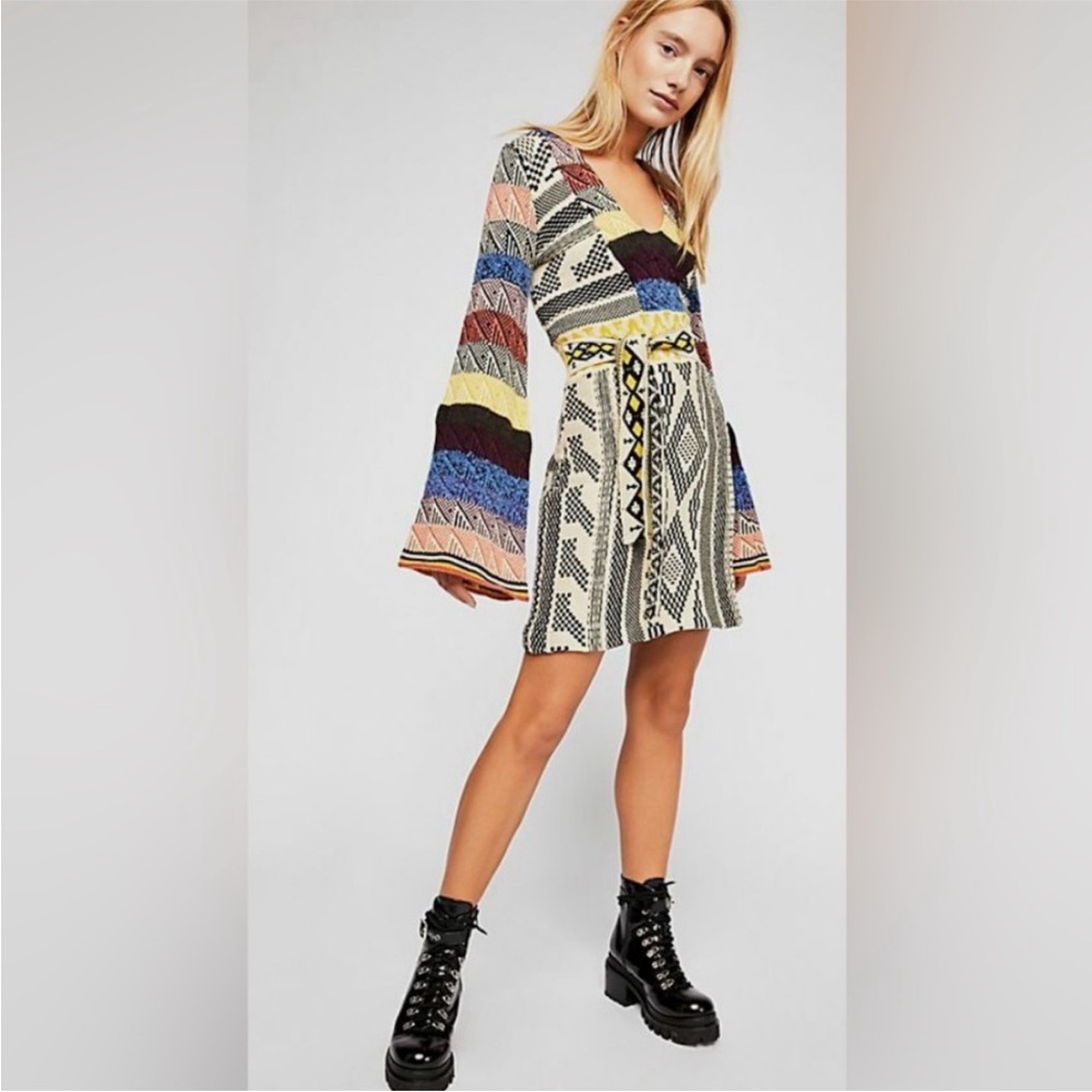 Free People Colorful Geometric Mini Dress